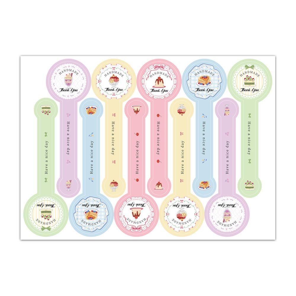 100PCS Thank You Seal Stickers Handmade Multicolor Long Strip Label DIY Accessories Self-adhesive Wrapping Decorative Sticker