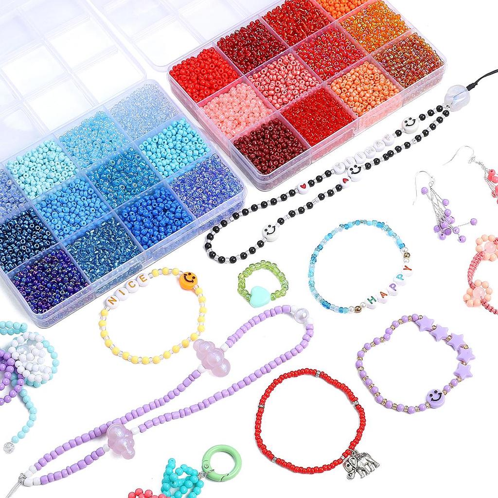 6000Pcs/box Glass Seed Beads For DIY Bracelet Necklace Jewelry Making Accessories