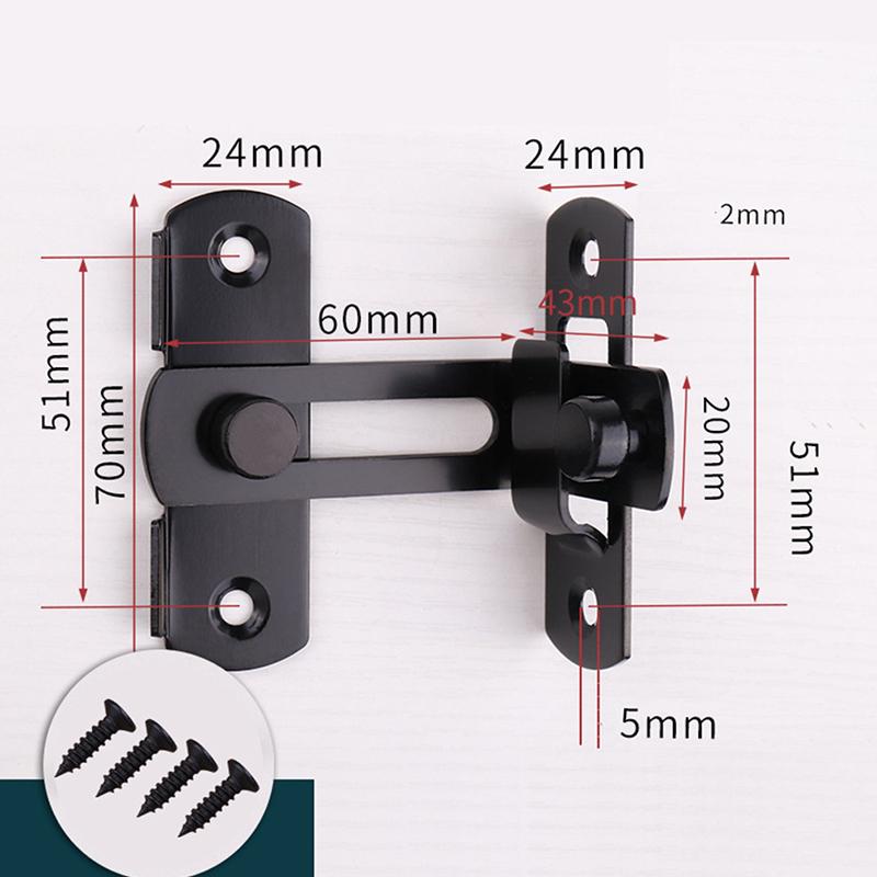 Болт защелки дверного замка, 90, 180 градусов, тумблер из нержавеющей стали