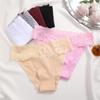 FINETOO High Waist Lace Panties for Woman Comfort Cotton Briefs Sexy Lace Edge Lingerie Breathable Underwear