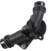 MOCA Engine Coolant Thermostat Housing Assembly for 1999-2006 for BMW 325i 328i E46 525i X5 Z3 2.5L 3.0L L6, Replace #11537509227, 11531437040,