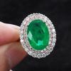 Jewelry Vintage Ring Simulation Emerald Paraiba Color Treasure Ladies Temperament Ring