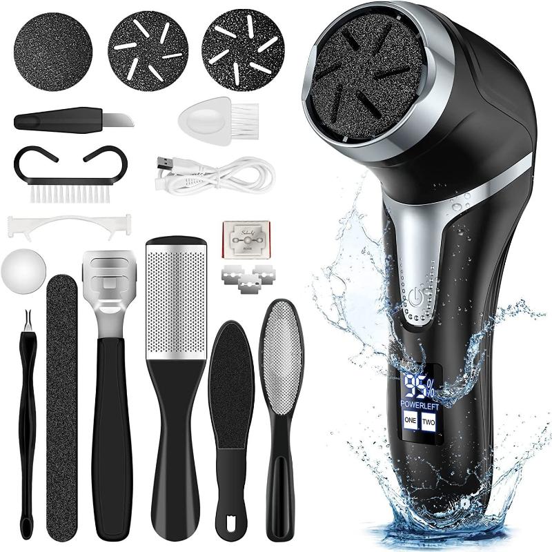 Electric Foot Pedicure Tool Set with Dust Collector LCD Display Safe Dead Skin Remover for Adult Home Foot Care