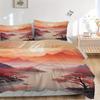 3pcs Chinese style Landscape 1Cover + 2Pillowcases, PillowInserts NotIncluded, Machine Washable, All - Season Use, Suitable for Bedroom Guest Room43