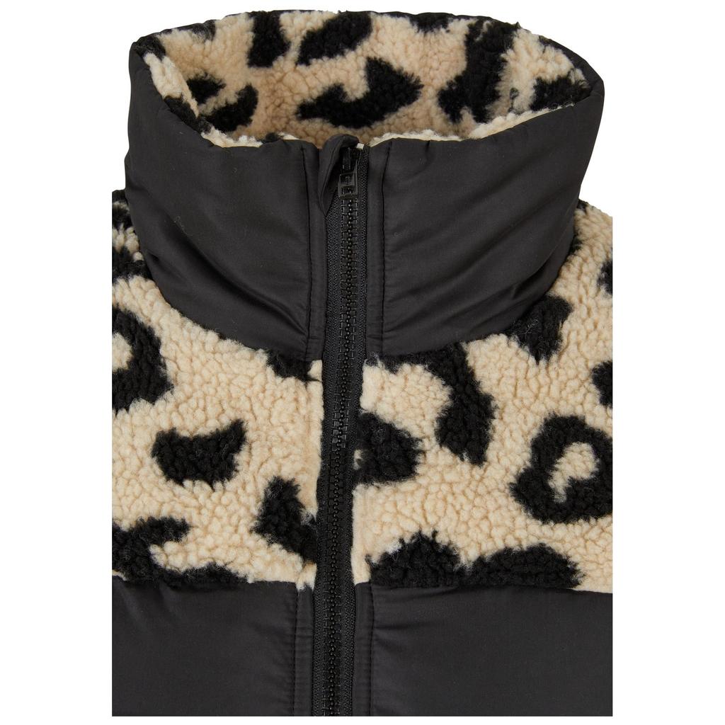 Urban Classics Womens/Ladies Leopard Print Sherpa Puffer Jacket