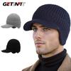 Getinfit 1 шт. Зимняя бархатная утолщенная шерстяная шапка Вязаная шапка Модная защита ушей Рукав Шапка на голову Защита от холода Теплая шапка Мужская