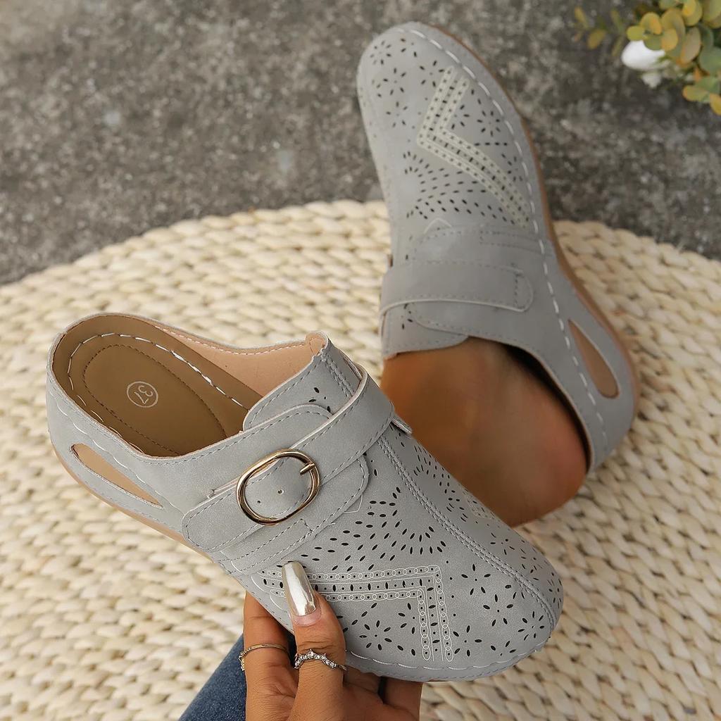 Fashion Women Slippers 2024 New Summer Fashion Closed Toe Platform Slippers Sandals Ladies Vintage Slides Women Shoes Wedge Slippers