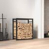 VidaXL Firewood Rack Matte Black 50x28x56 Cm Steel 350304