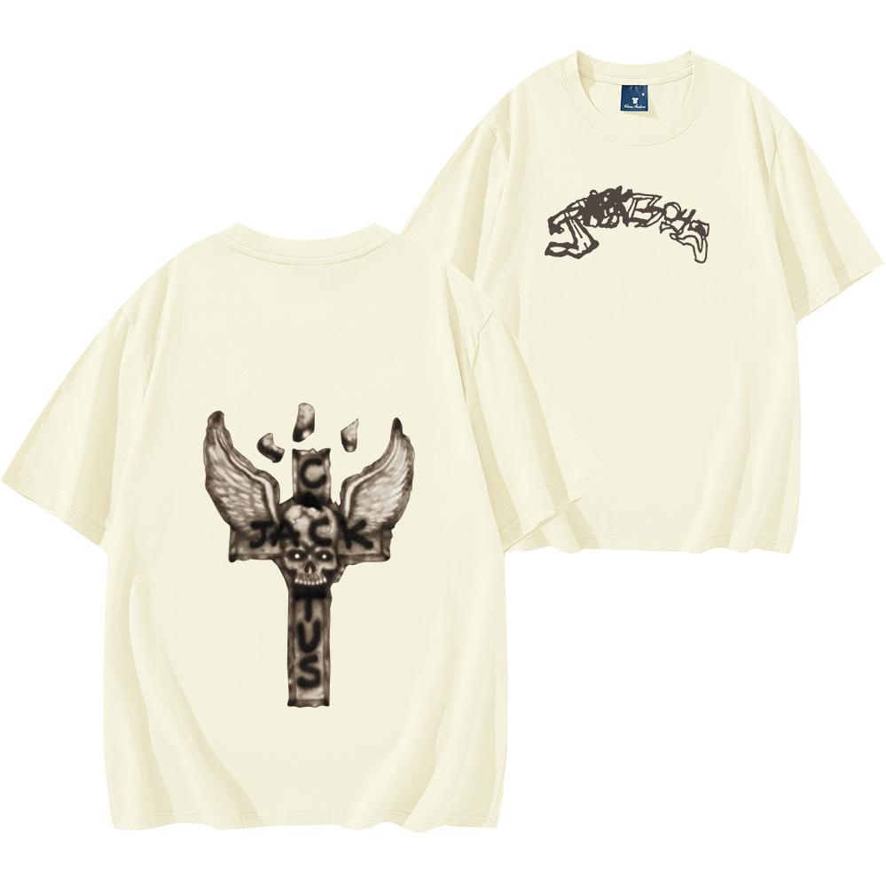 Футболка Travis Jackboys 2 Astroworld Rap Tee Streetwear Графическая футболка Hip Hop Концертная футболка Унисекс в винтажном стиле Rap Мерч