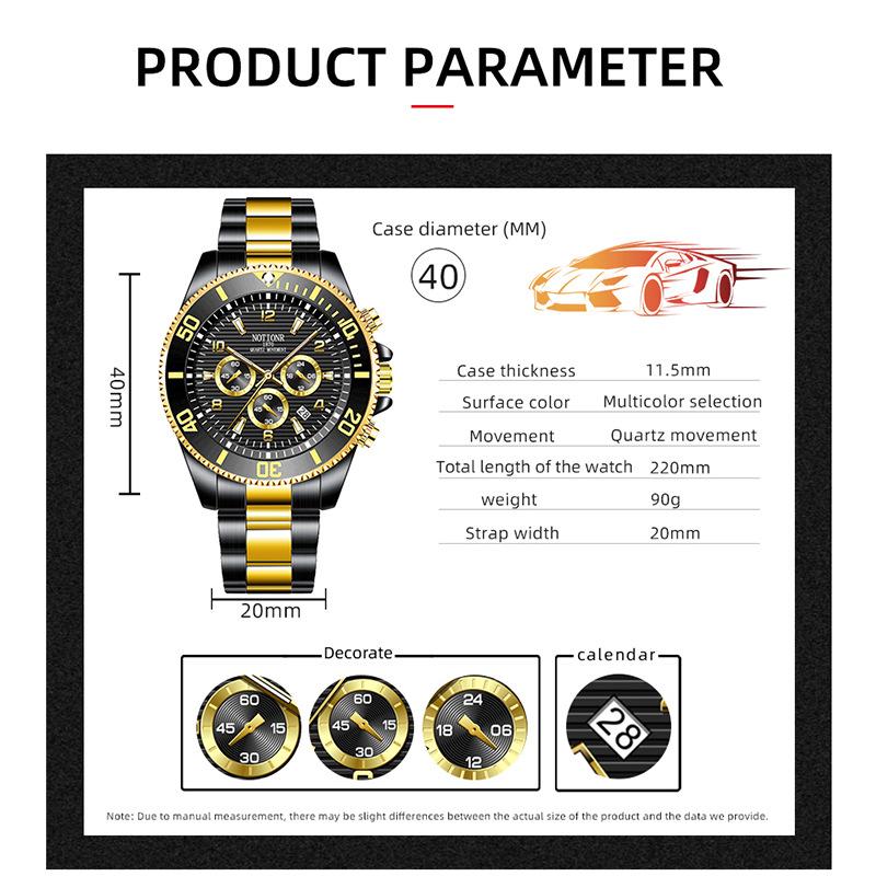 Fashion Business Men's Watch Multi-dial Men's Watch Sports Watch Classic Quartz Watch Stainless Steel Watch Calendar Watch