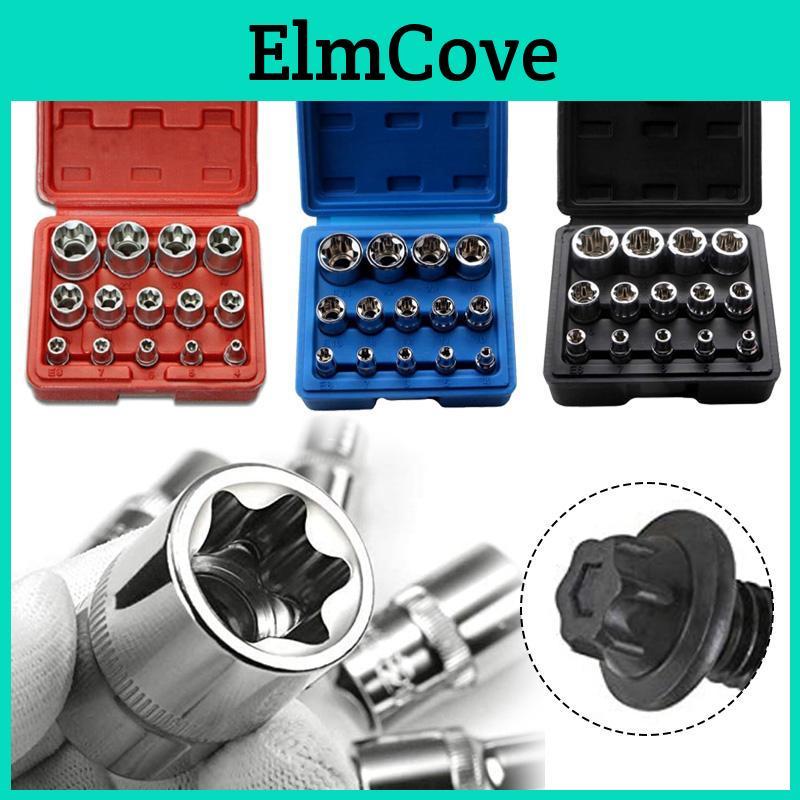 Torx 14pcs Female Star E Socket Set External Hex Socket Insert Nutpneumatic Electric Impact Wrencheslarge Fly Ratchet Wrenches