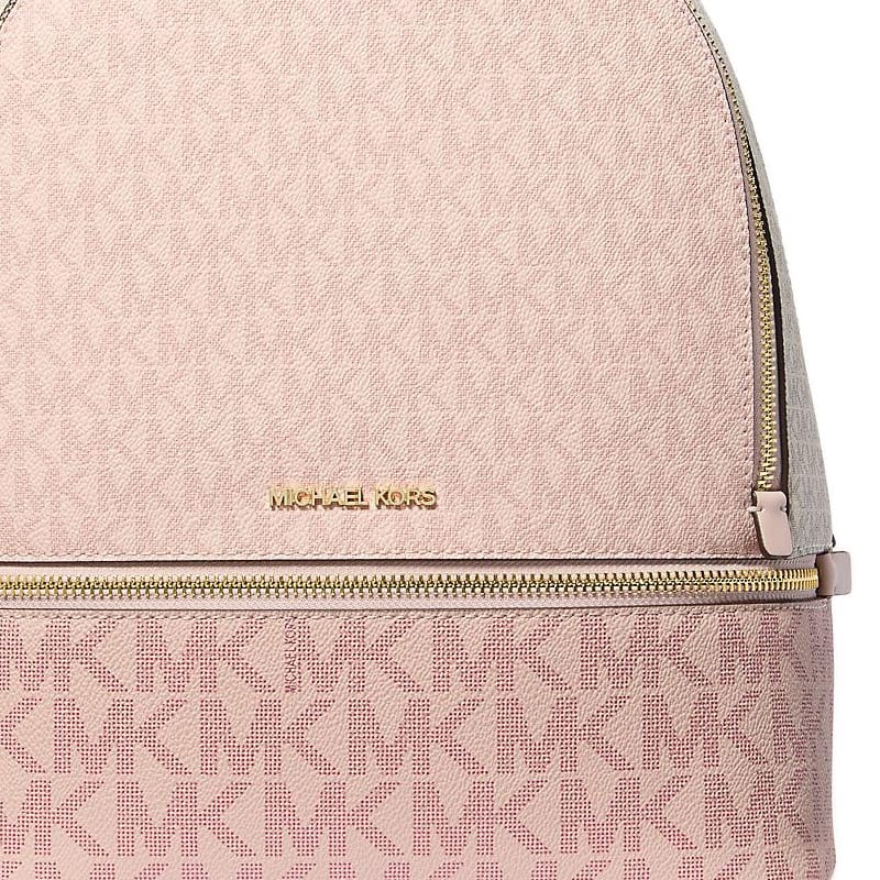MICHAEL KORS Rhea Coated Canvas Backpack Medium Women's Pink 35S5GRAB6V-PWD BLSH MLT