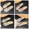 Flower Embroider Hanfu Slippers Soft Bottom Satin Sandals  Hanfu Accessories
