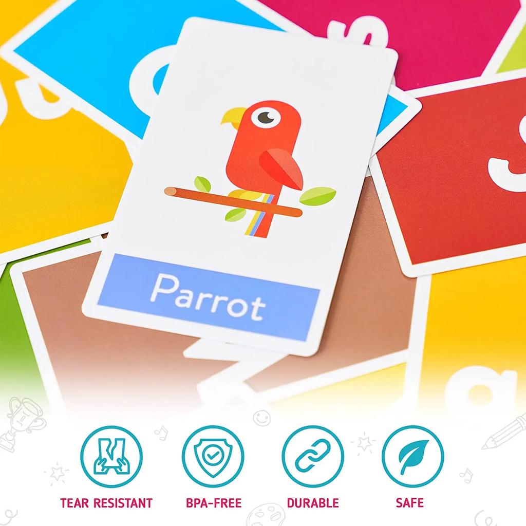 58PCS ABC Alphabet Flashcards Montessori Early Education Toys Baby Shapes Animals Learning Cards Games Puzzles For Kids Gifts