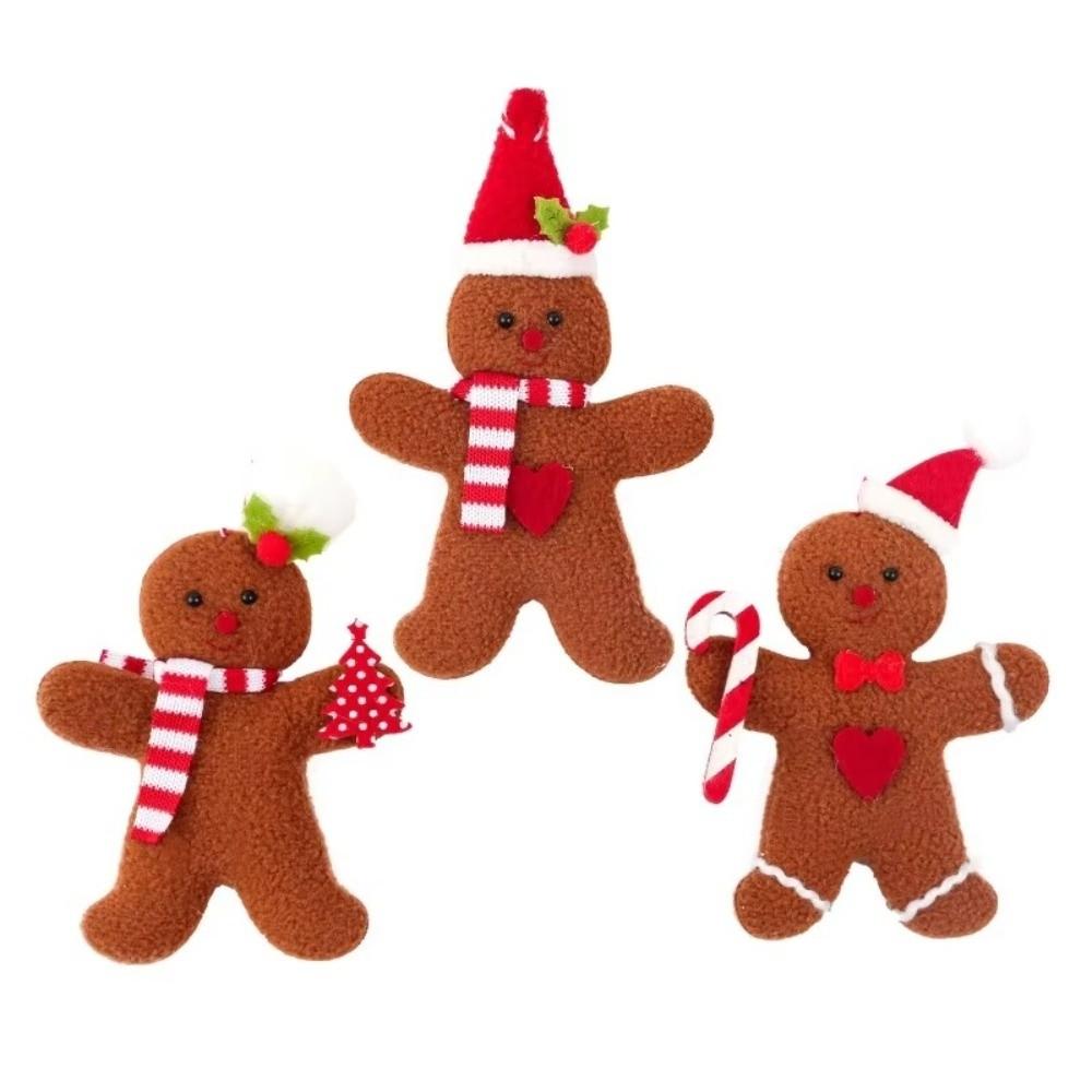 3pcs Set Christmas Gingerbread Man Hanging Ornaments Christmas Tree Decorations  Christmas