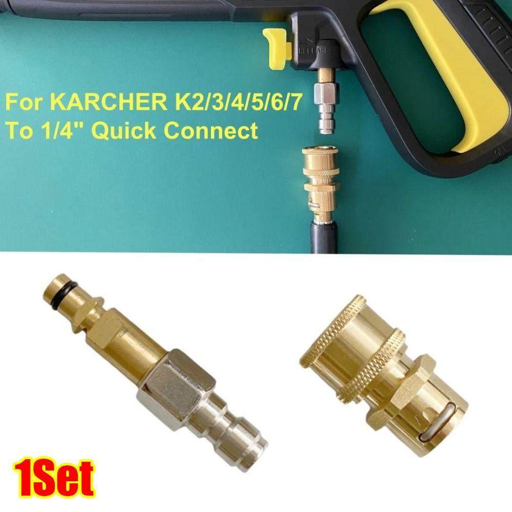 1Set Brass Pressure Washer Quick Connector Anti Tangle Adapter for Hose and Water Torch Connection
