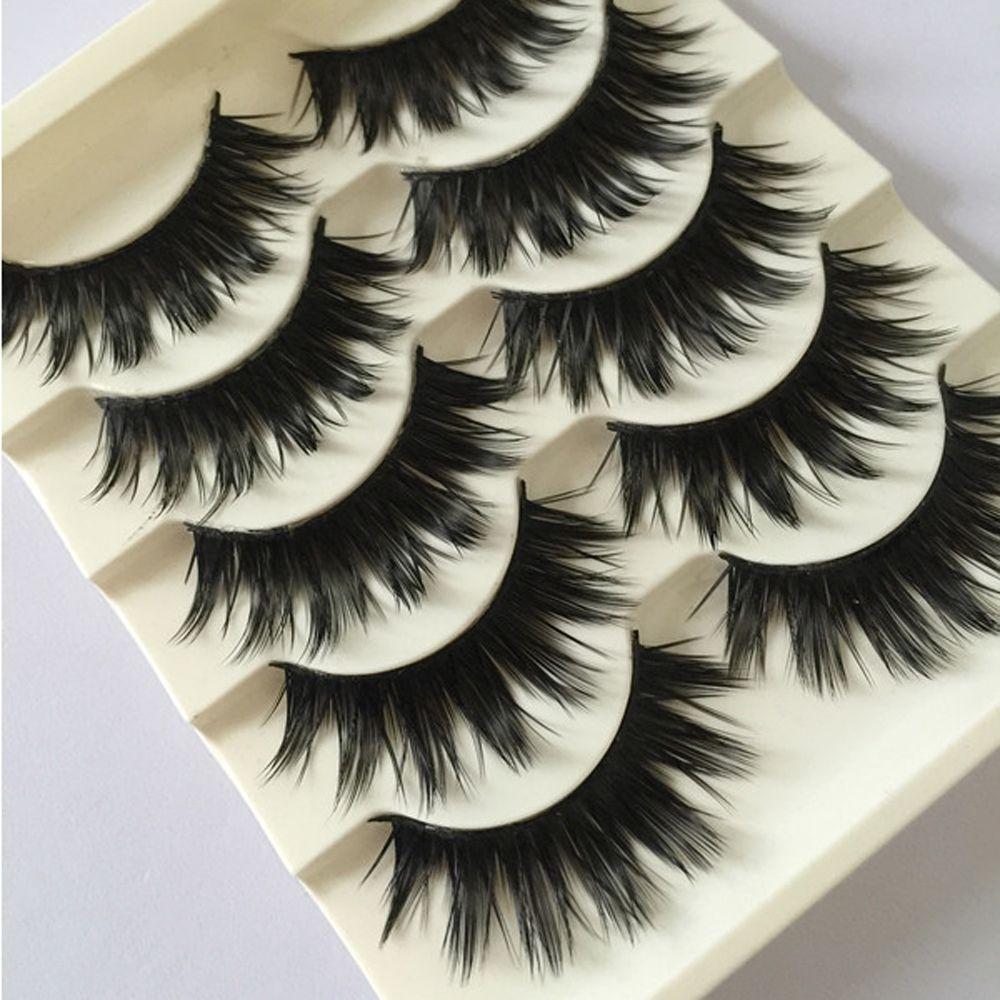 5 Pairs Women Makeup Thick Eye Lash Extensions False Eyelashes 3D Natural Black Long