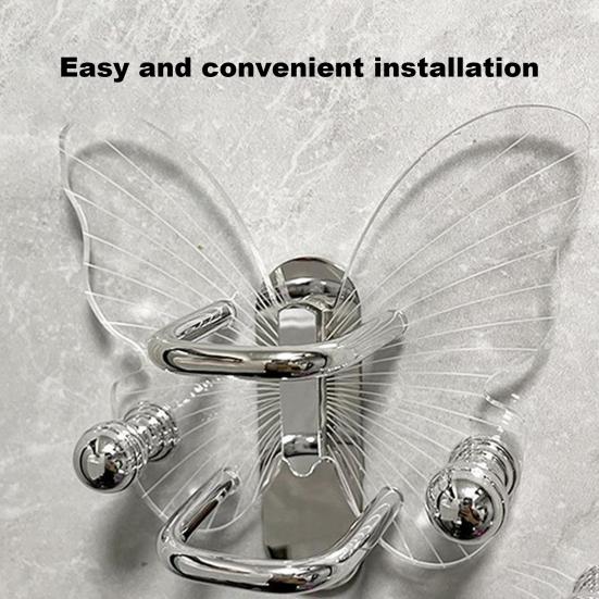 Полка для хранения расчески, самоклеящаяся полка для хранения в ванной комнате, акриловый держатель в форме бабочки