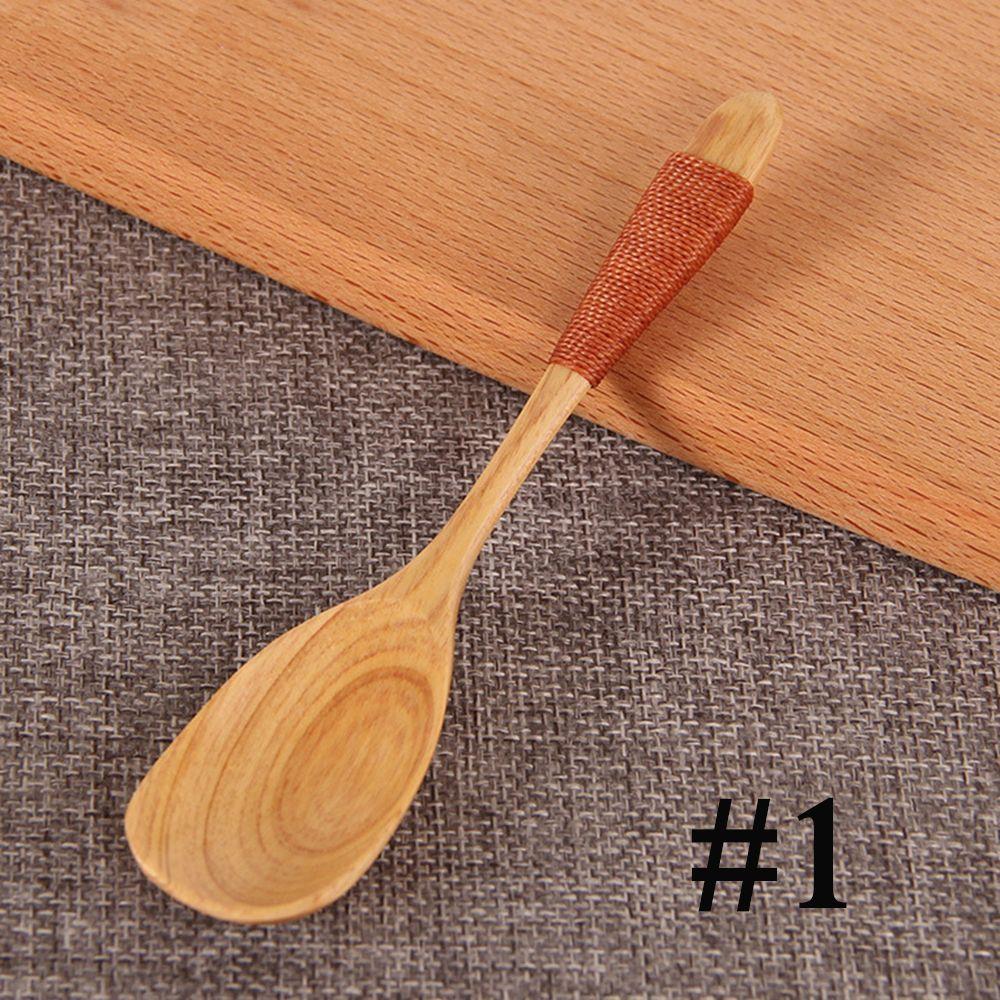 Long Handled Bamboo Kitchen Tool Cooking Utensil Soup Rice Spoon Tableware Teaspoon Spoon