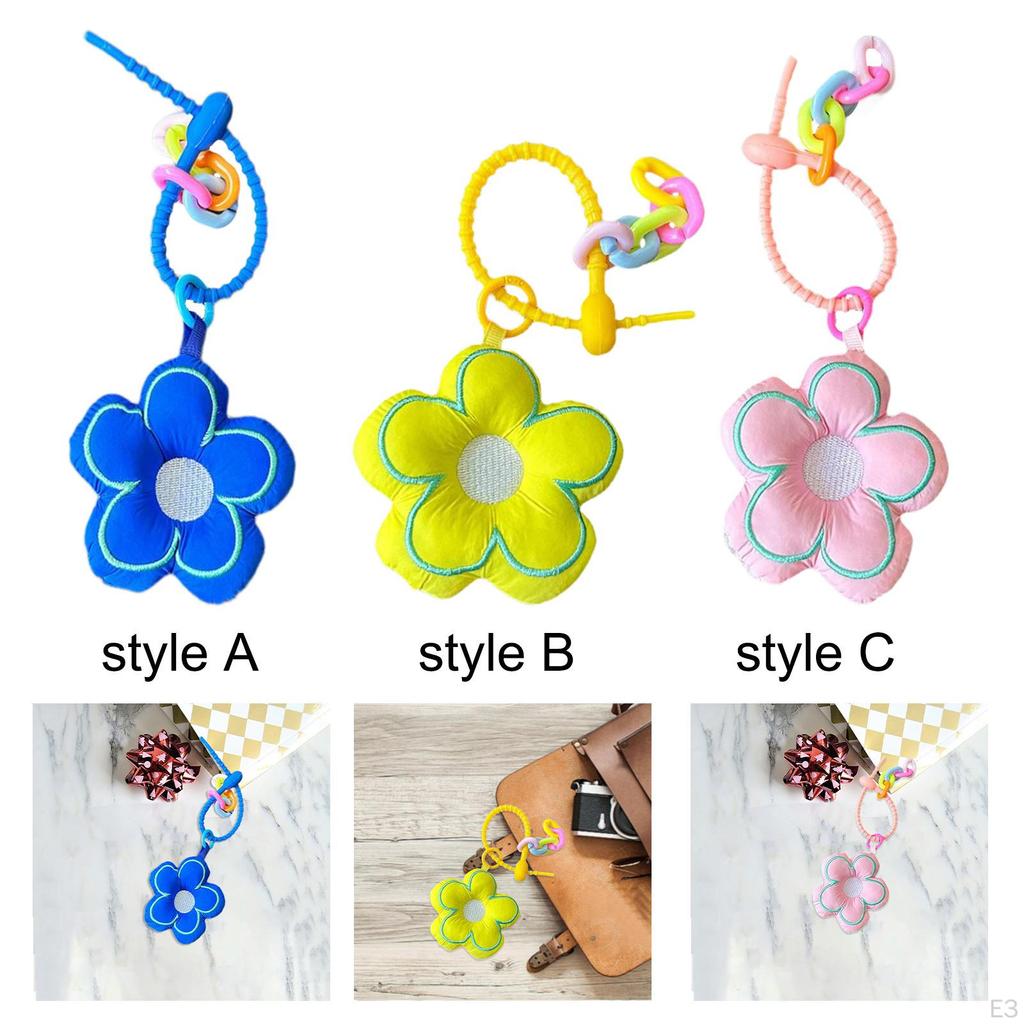 Floral Pendant Keychain Sleek Key Organizer Adorable Purse Accessory