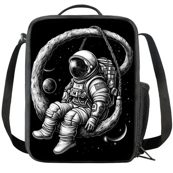 Современный изолированный ланч-бокс с принтом галактики и астронавта, многоразовый и портативный ланч-бокс, пищевой контейнер для детей и школьников, пикников