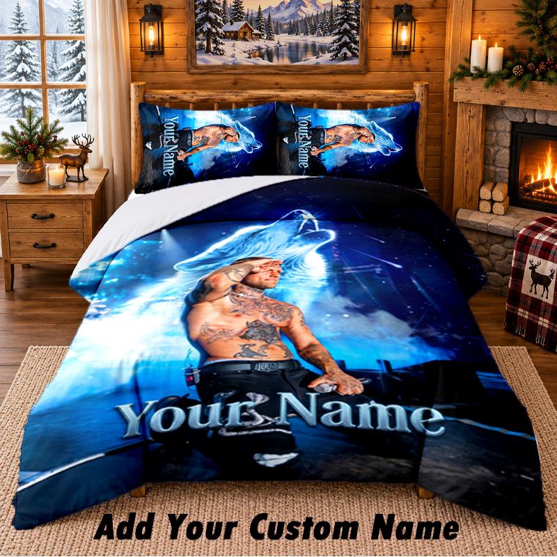 Kontra K Custom Name 3Pcs Bedding Set 1 Bed Sheet 2 Pillowcases Bedroom Home Decor