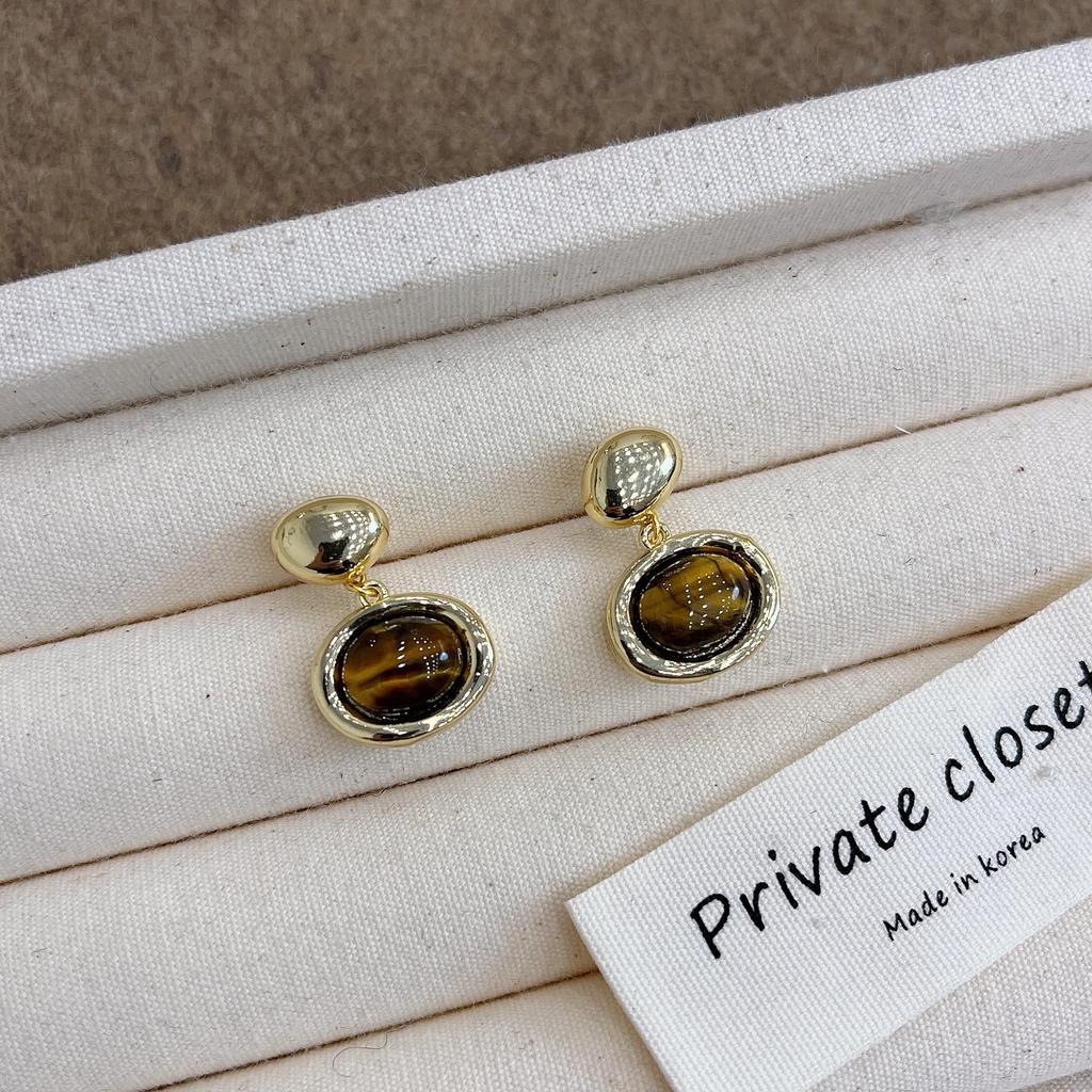 Изысканные серьги 2024 года в стиле ретро Майяр с тигровым глазом: Уникальная элитная роскошь для женщин