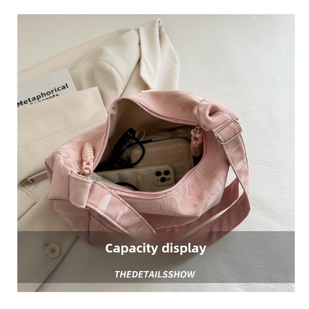 Large Capacity Casual Shoulder Bag for Women Summer Fashion Tote with Adjustable Strap, Polyester, Zip Closure, Minimalist Tote Durable Tote