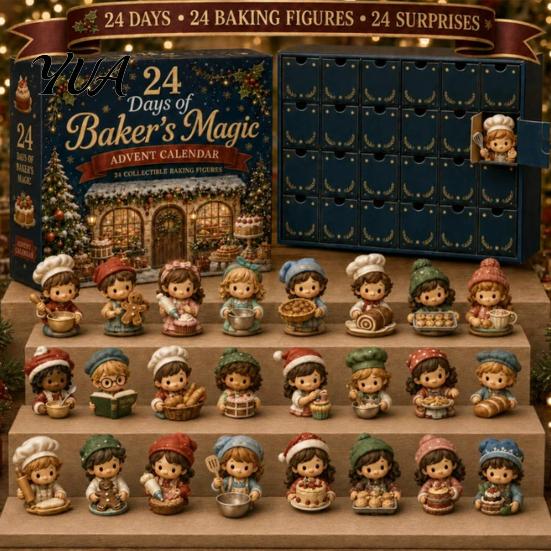Retro Gift Box Set 2026 Career Advent Calendar, 24-Day Countdown with Mini Occupation Acrylic Miniature Props Figures, Community Helper Ornament Set,