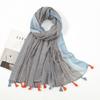 Fresh and Elegant Red Petal Mixed Printed Tassel Scarf for Women  Cotton and Linen Scarf for Travel Decorative Shawl