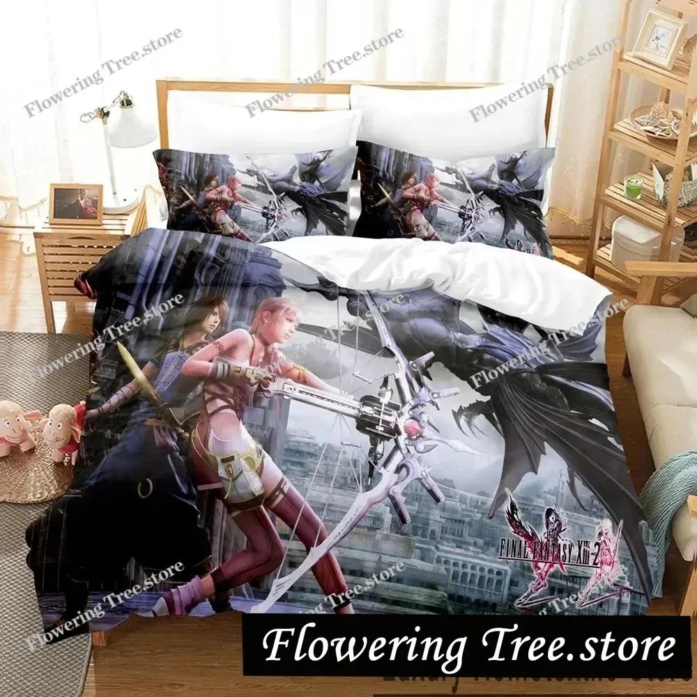 3D Print Anime Game FINAL FANTASY XIII-2 Bedding Set Boys Girls Twin Queen King Size Duvet Cover Pillowcase Bed boys Adult029963