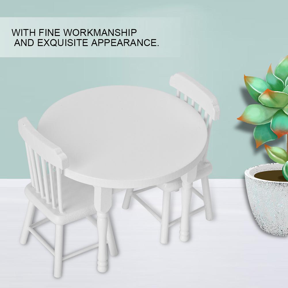Doll House Accessories 3PCS Table Chair Simulation Furniture 1:12 Photograph Props
