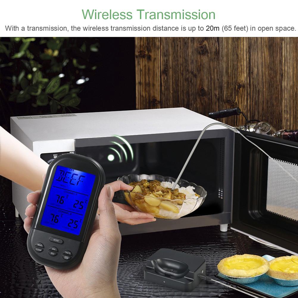 Беспроводной инструмент для мяса с двойным приготовлением пищи барбекю цифровой термометр зонд