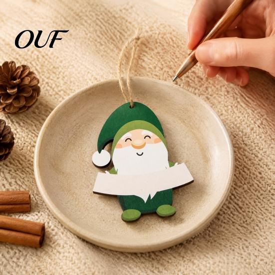 DIY Holiday Hanging Decorations Christmas Wooden Ornament, Cute Bear Gingerbread Gnome Cat Dog Personalized Winter Gifts for Tree, Party Home