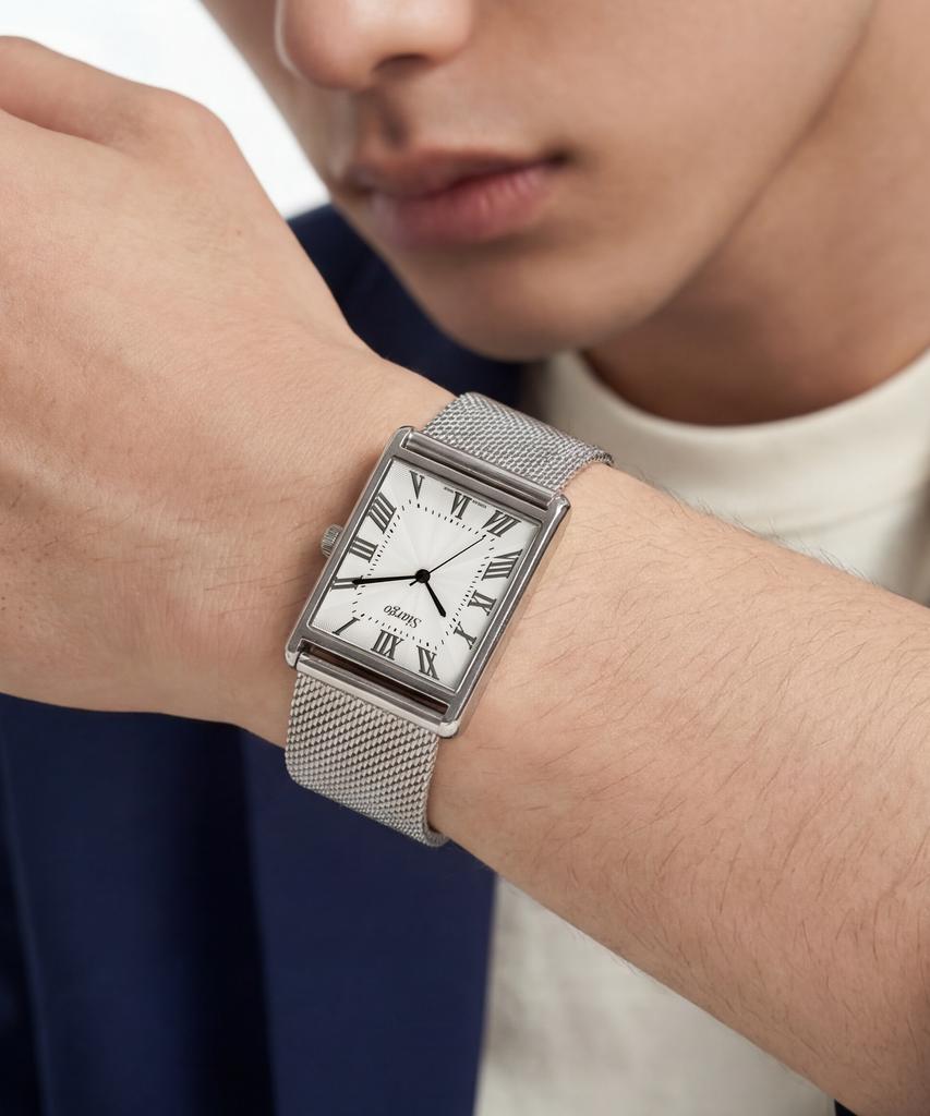 Sialeugo Sg-010Sl-L-S Коллекция Фенхель Большой Стальной Сетчатый Мужские и Женские Наручные Часы