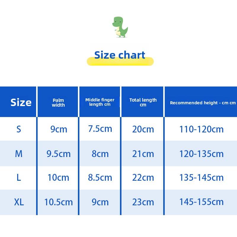 Cartoon Five-Finger Ski Gloves for Boys Dinosaur-Themed Warm Cycling Gloves for Elementary School Students Winter Cold-Proof