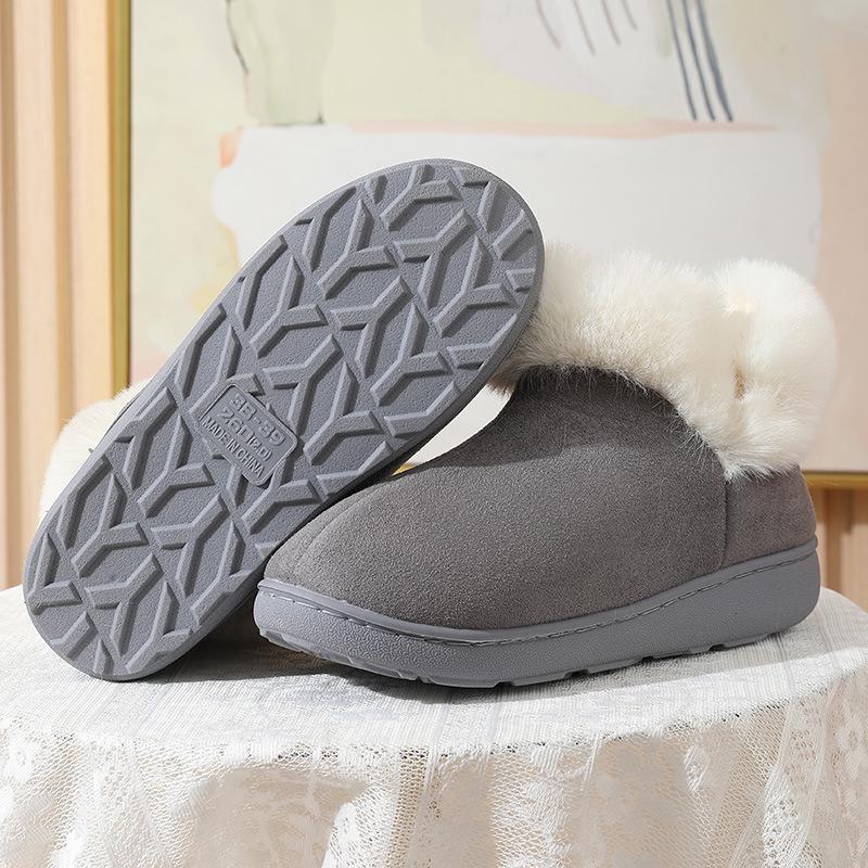 Мужские хлопковые тапочки на каблуке 2024 года — теплая зимняя домашняя обувь на толстой подошве для пар