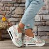 Fashion Women Sneakers Breathable Lace Mesh Flower Embroidery Sneakers Women Round Head Thick Sole Sneakers Comfortable Casual Shoes