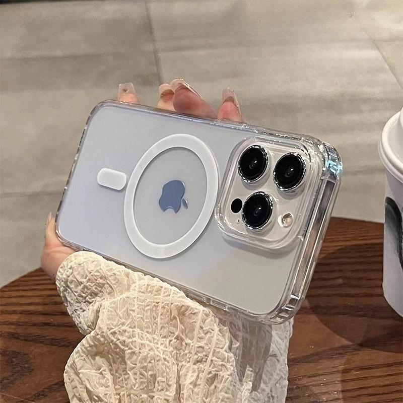 Luxury Shockproof For Magsafe Wireless Charge Transparent Case For iPhone 17 16 Pro Max 15 Plus 11 13 14 Magnetic Bumper Cover