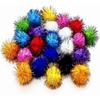 50 шт. блестящие шарики для помещений, забавные шарики с помпонами, игрушки для домашних животных, блестящие шарики для кошек, игрушка для щенков