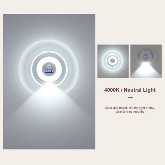 Светодиодный ночник с датчиком движения и цифровыми часами, 3 цветовые температуры, плавная регулировка яркости, ночник с активацией движением