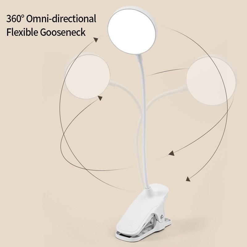 Защита глаз светодиодная настольная лампа с 3 режимами освещения перезаряжаемый ночник регулируемый светильник для чтения спальня зажимного типа для прикроватной тумбочки студенческого общежития
