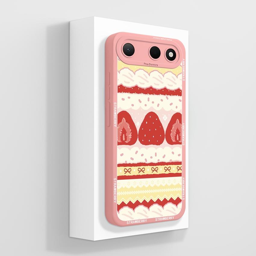 For Tecno Spark 50 40 30 Pro 40C 30C Spark GO 3 2 2S 1 1S GO 2024 5G Phone Case Lovely Strawberry Rabbit Soft Smooth Liquid Silicone Lightweight Shell