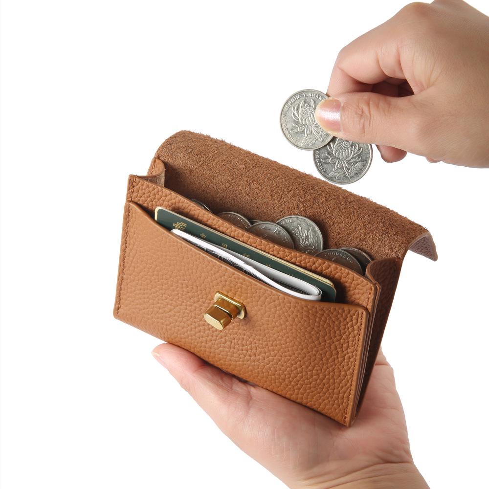 2024 Корейский стиль Настоящая кожа Многофункциональный кошелек: Компактный ретро картхолдер и монетница