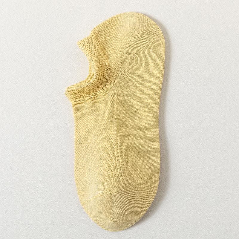 Женские летние тонкие сетчатые однотонные дышащие влагоотводящие антибактериальные дезодорирующие короткие носки-лодочки