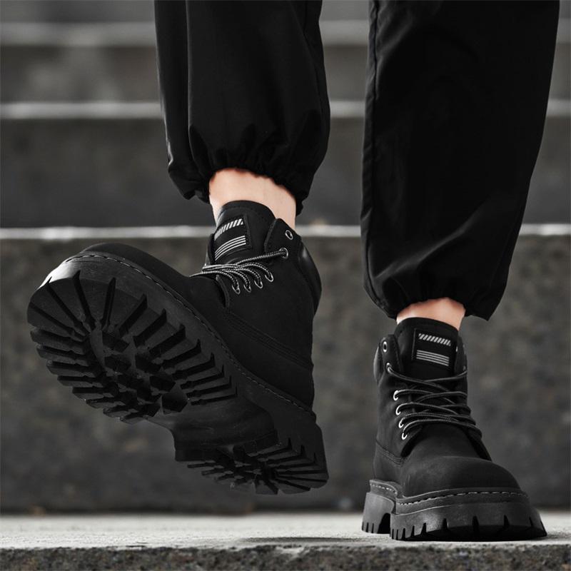 New Fashion Autumn And Winter Men's High Top Martin Boots Students Male Boys Trending Soft Sole Work Shoes Labor Protection Martin Sneakers