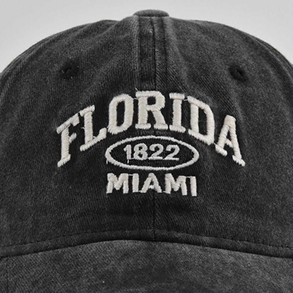 Унисекс Винтажная бейсболка FLORIDA Вышивка букв Уличная Повседневная Солнцезащитная шляпа для путешествий Мужская Женская Хип-хоп шляпа Шляпа с мягким верхом