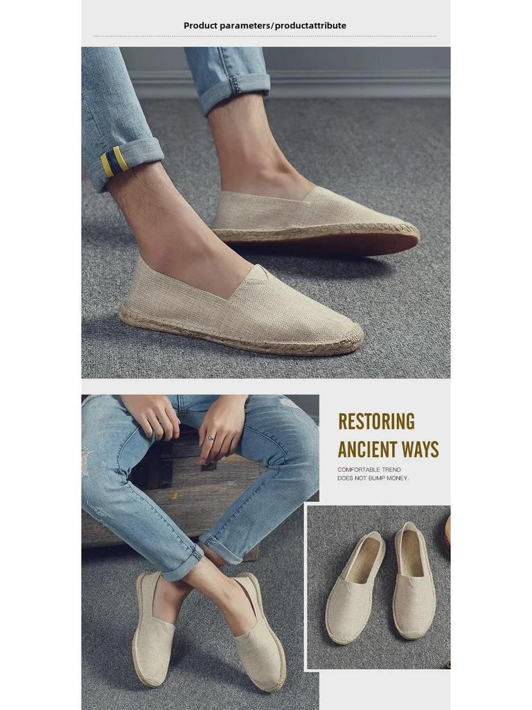 Retro Low-Top Espadrilles: Breathable, Sweat-Absorbing, Classic Loafers (Not Washable)