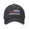 New American Flag Baseball Cap Thin Blue and Red Line Unisex Women Sunshade Trucker Dad Hat Summer Casual Running Hippie Baseball C