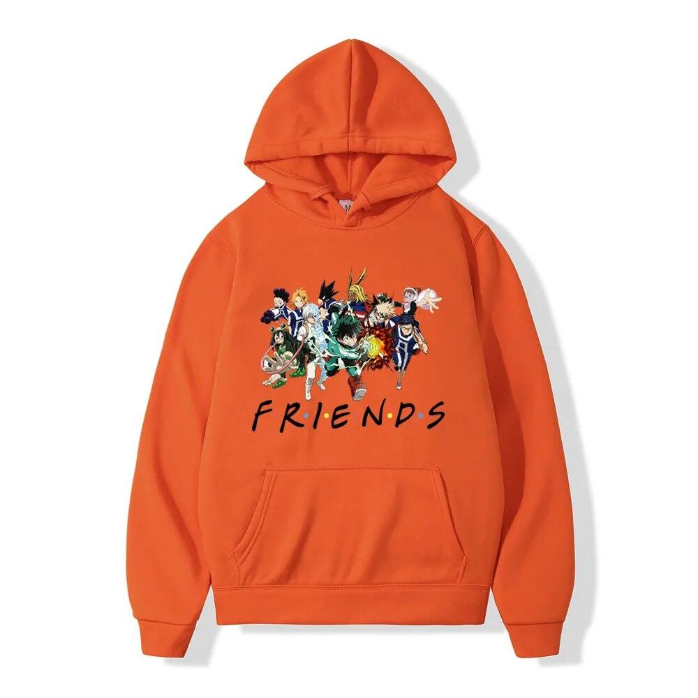 Mens Hoodie Sweatshirt My Hero Academia Friends Polerone Bluza Damska Clothes Women Unisex Fleece Streetwear Hoodies Oversized Tops